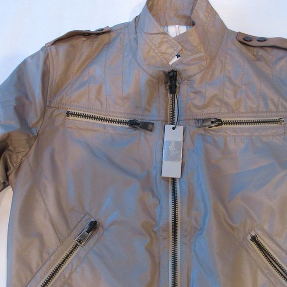 1G First Generation Rain Men's Waterproof Beige Bomber Jacket - Picture 6 of 8